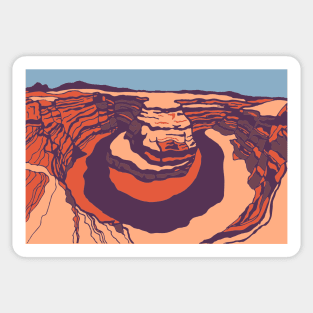 Horseshoe bend in desert shades Sticker